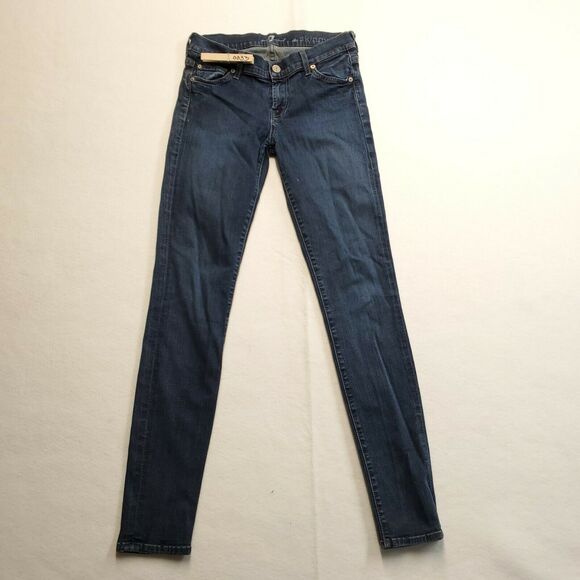 7 For All Mankind The Skinny Casual Medium Wash Denim Jeans Womens Size 26 Blue - Picture 2 of 8
